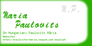maria paulovits business card