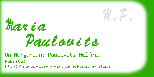maria paulovits business card